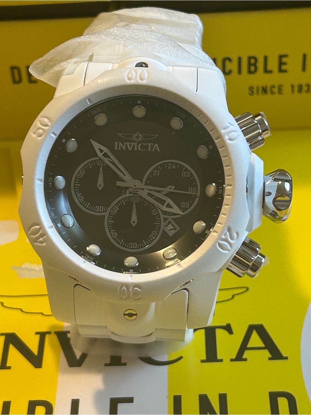 Invicta Venom Ghost White Aqua plated white Chronograph Watch